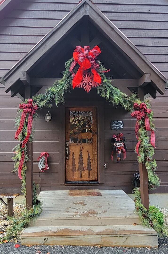 Christmas welcomes you at the front door.