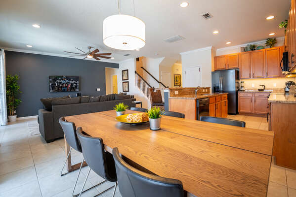 Open floor plan - kitchen overlooks dining and living rooms