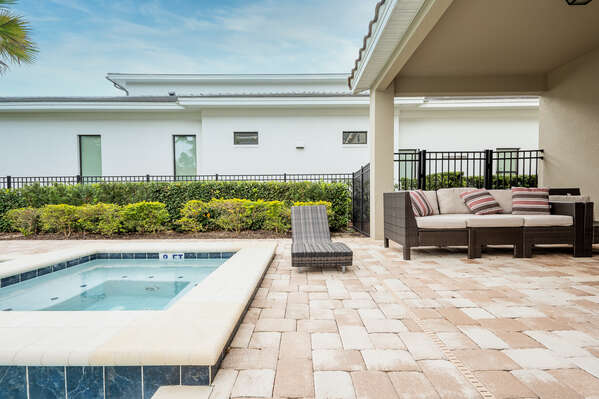 Soak up the sun in the loungers by your pool