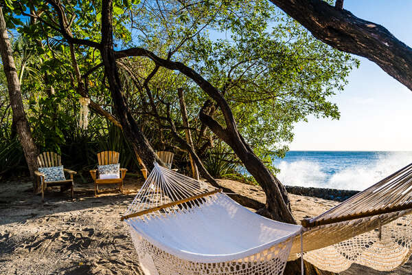 Your private hammocks, on the beach.
