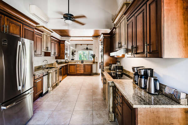 Step into our fully equipped kitchen, where culinary adventures await.