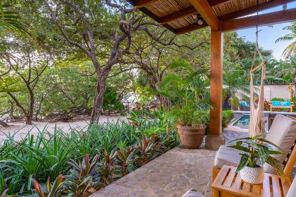 Beachfront Casita; #7 Master Suite – terrace with direct access to the pool.