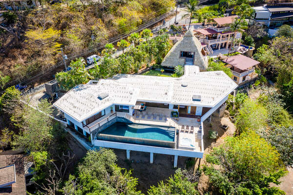 This beautiful home is built into the side of the mountain. The view couldn't be any better