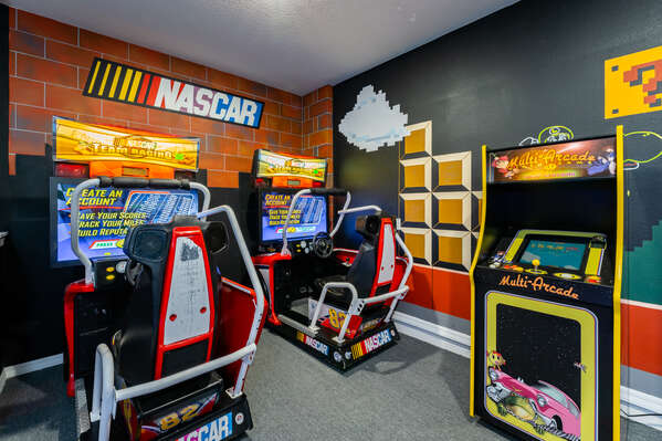 Arcade games in the Theater room