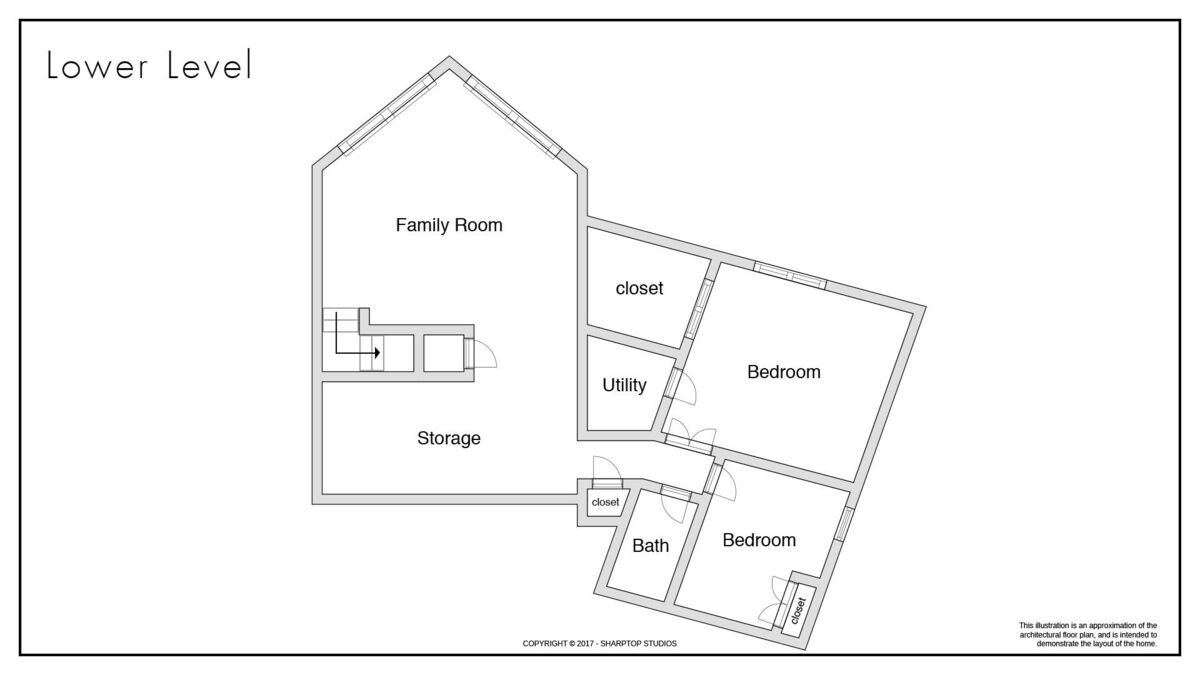 Lower Level Floor Plan of our Ancora Point Rental