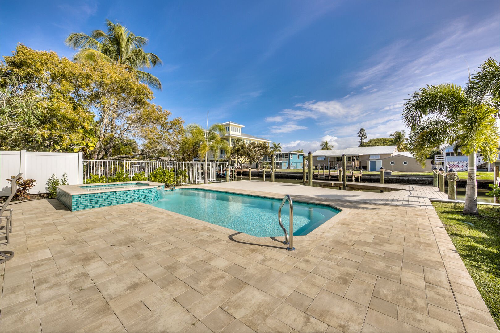 Pool and Hot Tub at Vacation Home Rental In Fort Myers Beach Florida