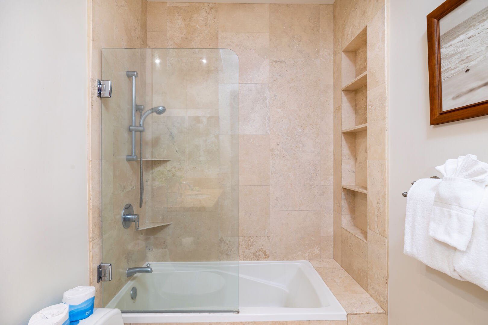 Refreshed in your bathroom with tub and shower combination!