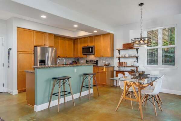 Open Dining and Kitchen with Breakfast Bar