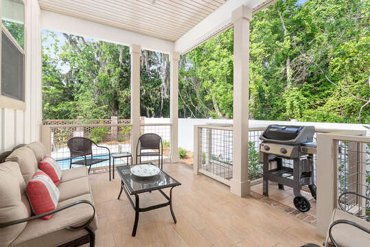 Enjoy grilling out on the porch