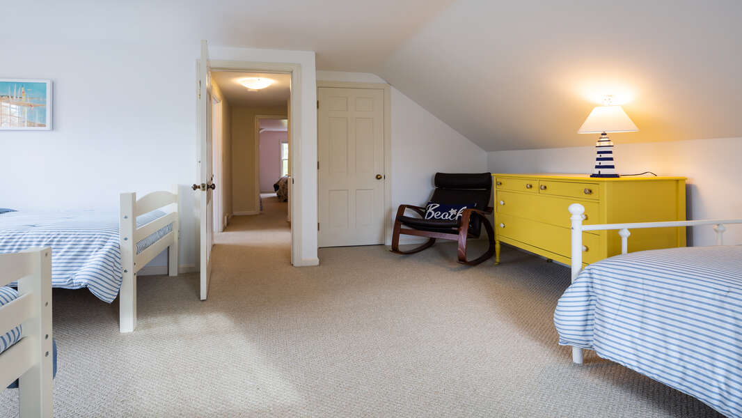 Another look at bedroom 4 at top of stairs on left.  790 Queen Anne Road Harwich- Cape Cod New England Vacation Rentals