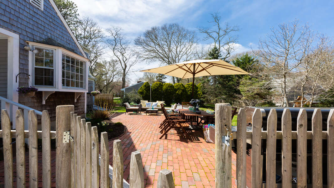 Full patio with dining and entertaining areas - 790 Queen Anne Road Harwich- Cape Cod New England Vacation Rentals