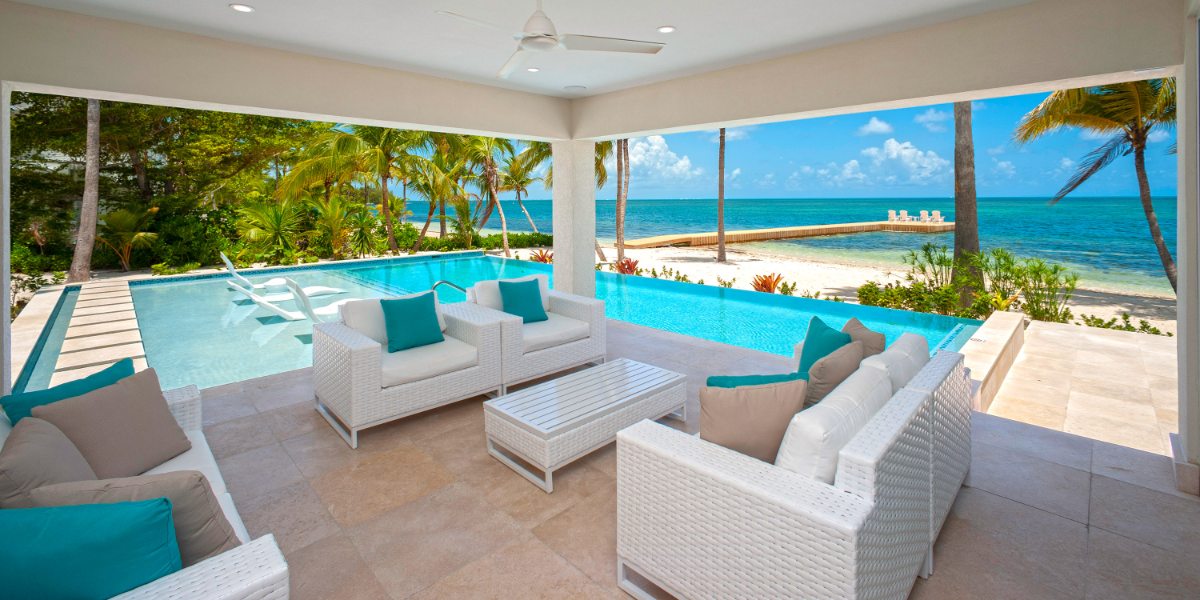 Lovely Outdoor Living Area with views of the Caribbean