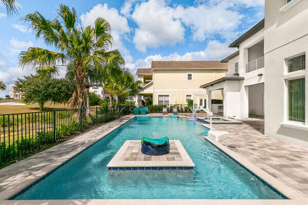 Spend days lounging in the sun by your large private pool