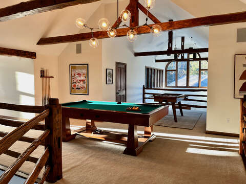 billiards and game room and foosball