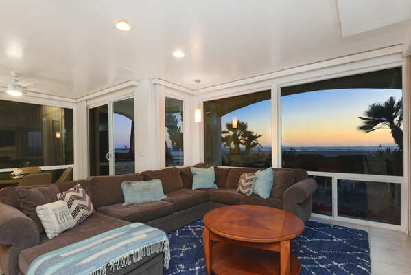 Ocean Views from the Large Entry Level Living Room