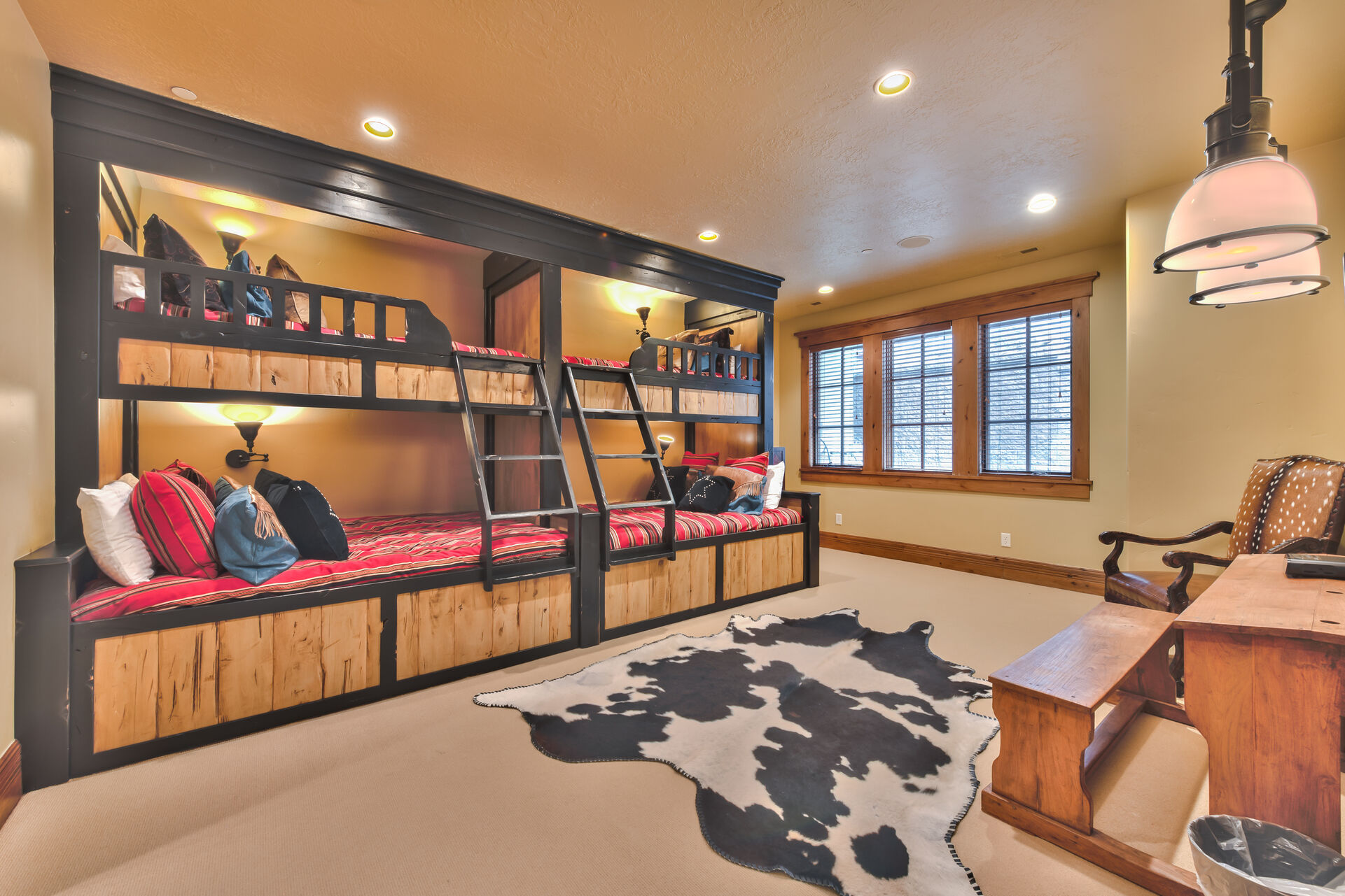 Upper Level Bedroom 4 - Bunk Room with Two Built-in Twin Over Full Beds and Private Bath