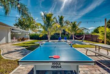 Ping pong table at vacation rental