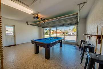 private game room in garage of vacation rental