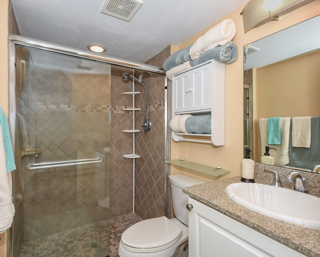 Guest bath with walk in shower.