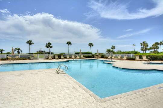 The pool area at St. Simons Grand