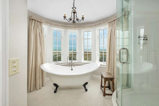 The clawfoot tub and walk-in shower make the Master Bathroom a real showpiece!