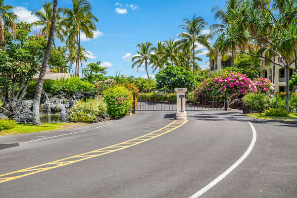 Gated entrance to The Shores at Waikoloa