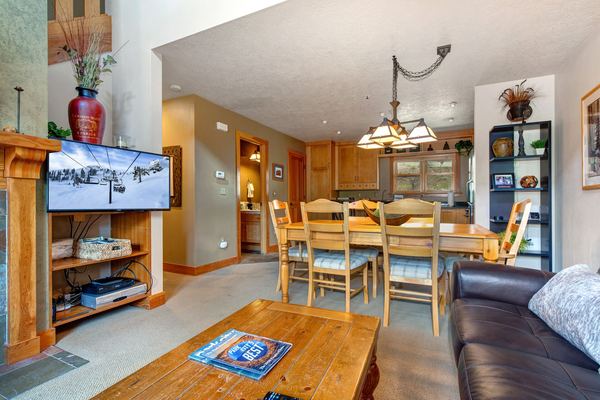 Living Room with a Vaulted Ceiling