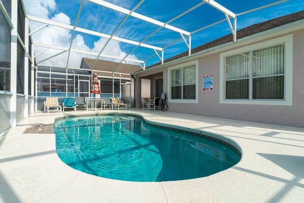 View of pool without baby safety fence