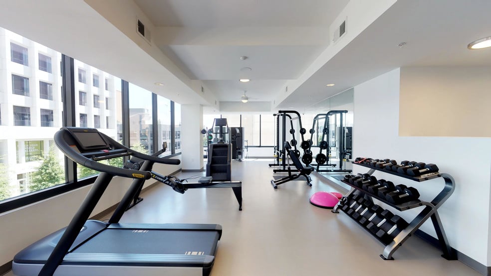 Gym Space Offers Guests Fitness Equipment and Space to Exercise.