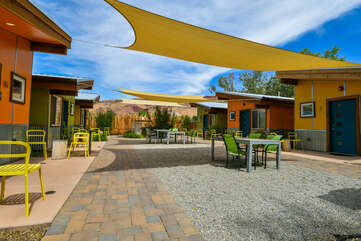 Shared Patio of this place to stay in Moab.