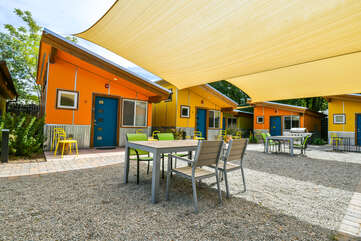 Shaded shared patio.