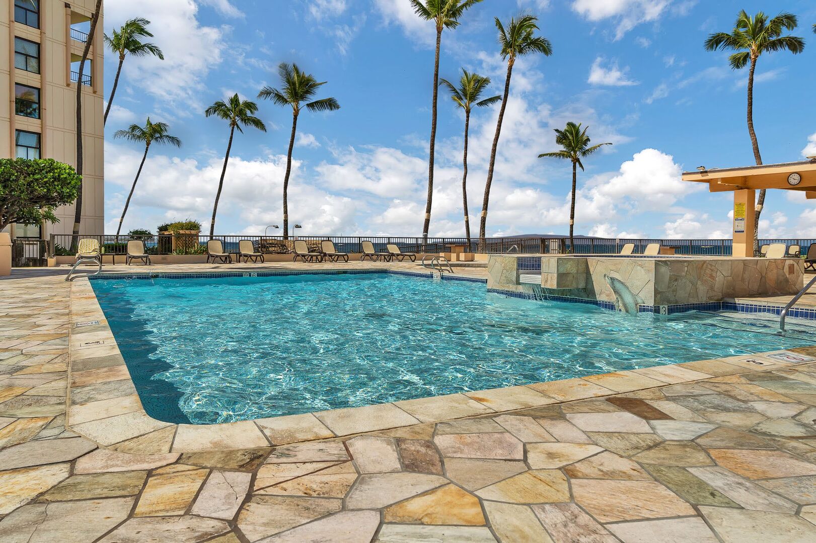 Heated pool.