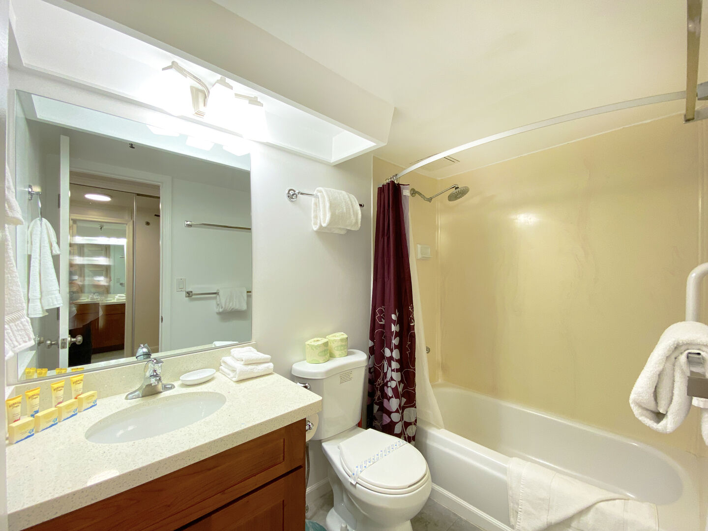Remodeled bathroom with shower and tub combination!