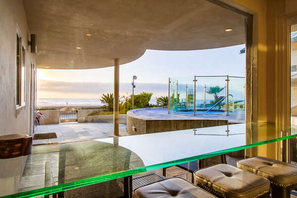 Enjoy Views of Ocean and Common Area Hot Tub .