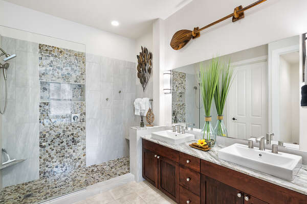 Master Bathroom with Dual Vanity and Walk-in Shower