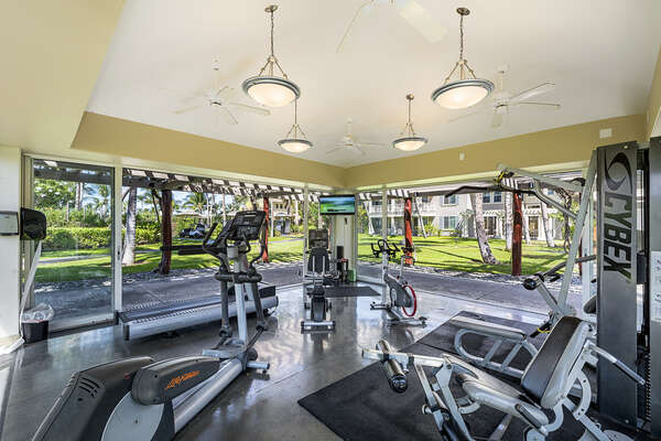 CYBEX Workout Equipment at The Fairway Villas complex fitness center