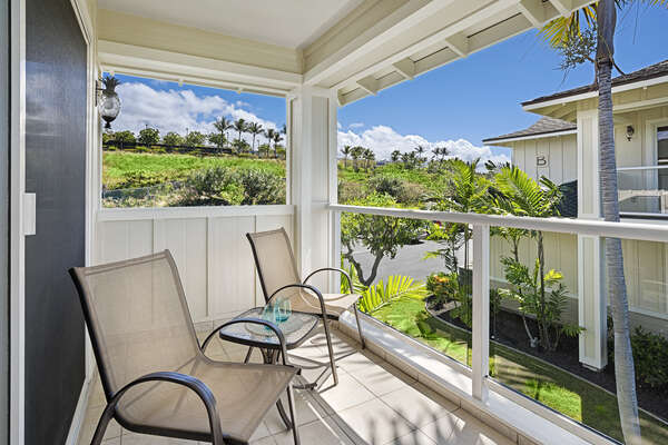 Enjoy morning coffee from the master bedroom lanai
