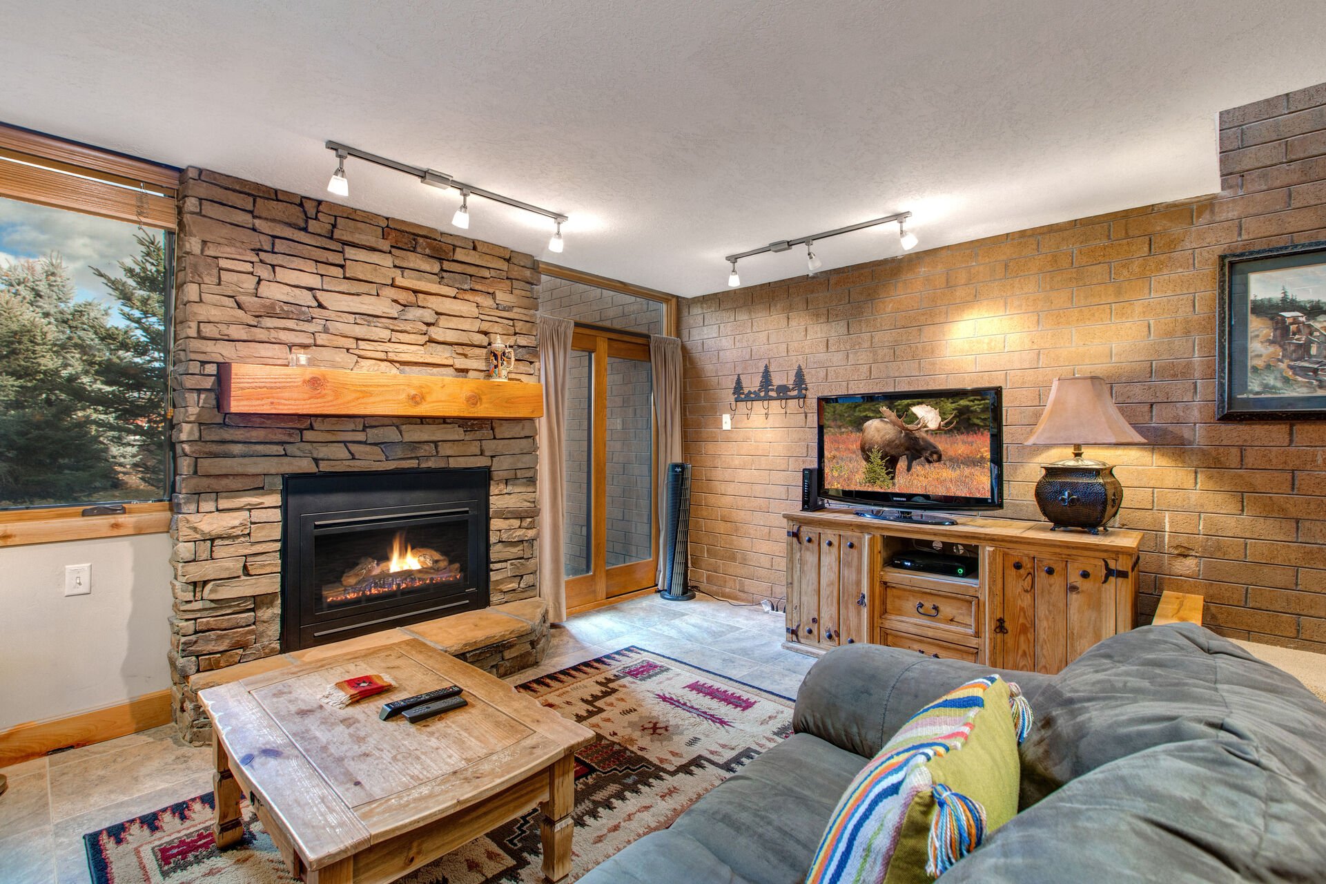 Relax by the Cozy Gas Fireplace After a Long Day of Activities