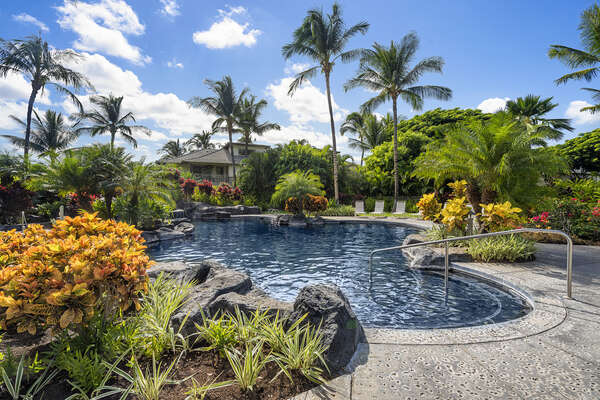Pool area at Palm Villas