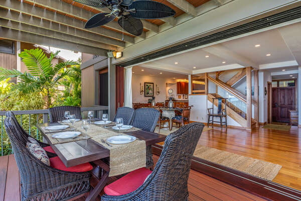 Lanai with outdoor dining area
