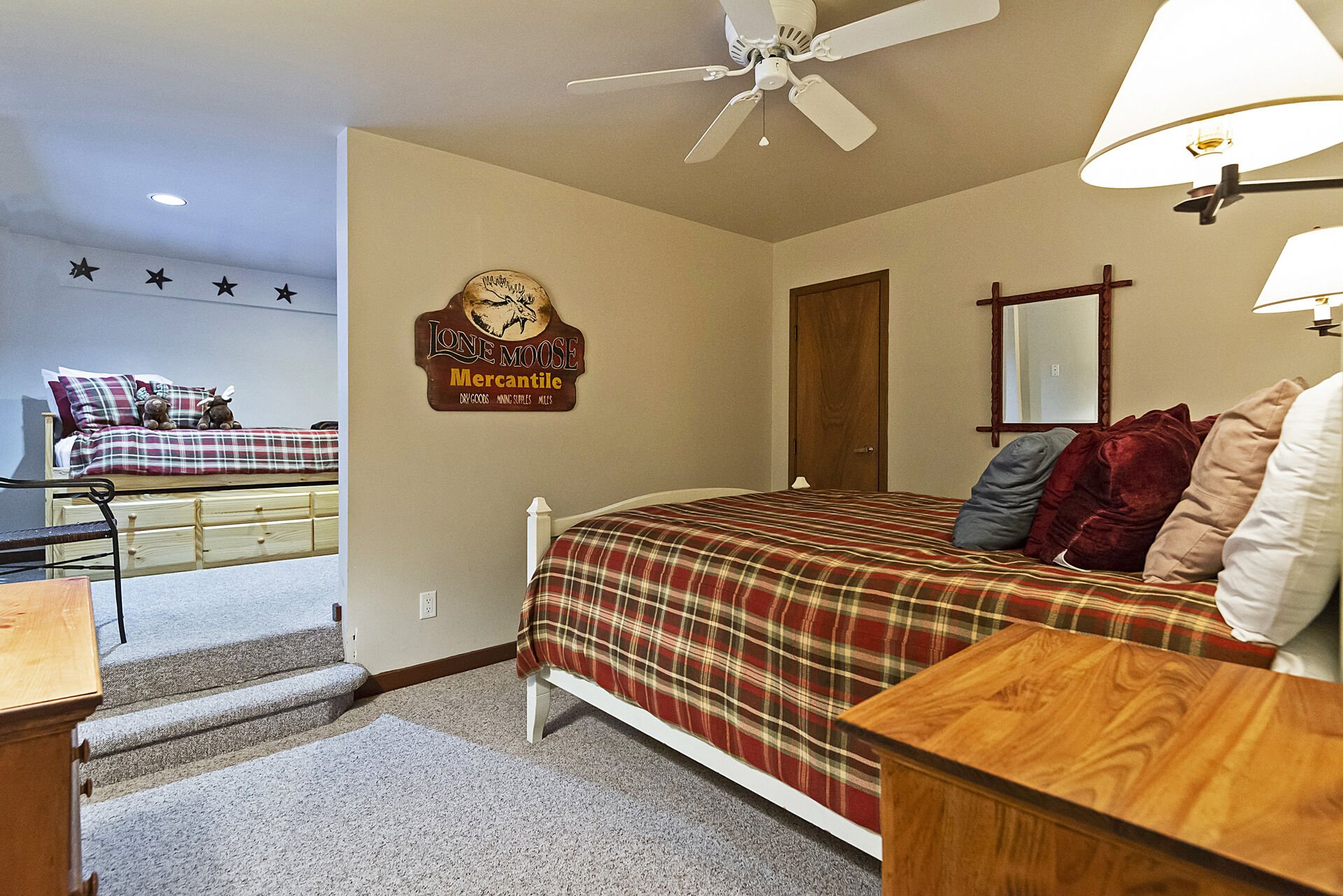 Bedroom 3 with a Full-size Bed, Twin Day Bed and Twin Trundle, and Full Shared Bath Access