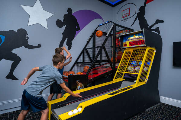 Play a game of skeeball or shoot some hoops in the basketball arcade