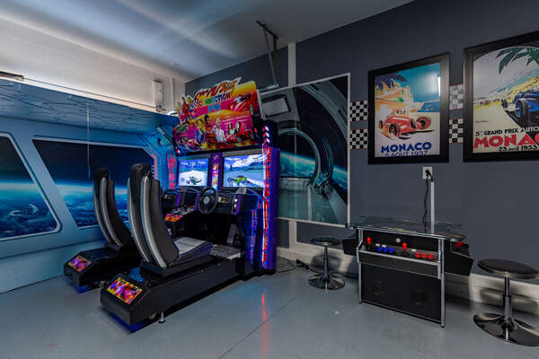 Challenge friends and family to a variety of arcade games