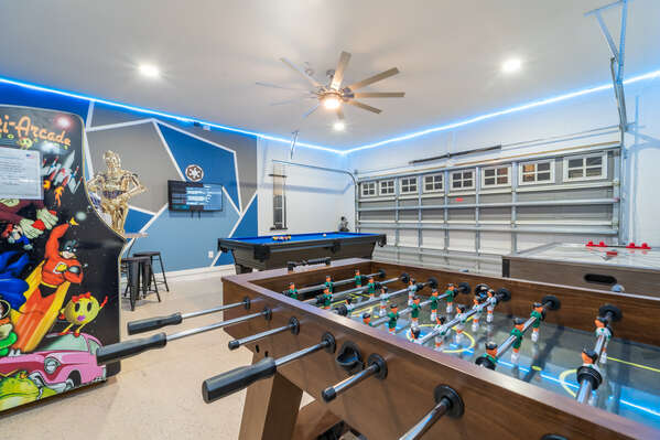 Garage converted to games room