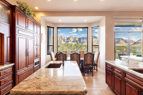 Fully Equipped Gourmet Kitchen with Plenty of Counter Space for Meal Prep and Entertaining