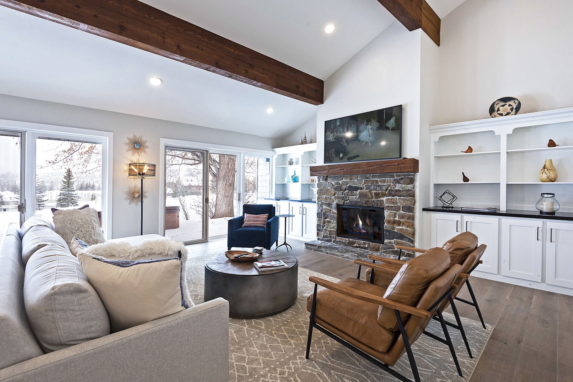 Living Room with Plenty of Natural Light and Patio Access