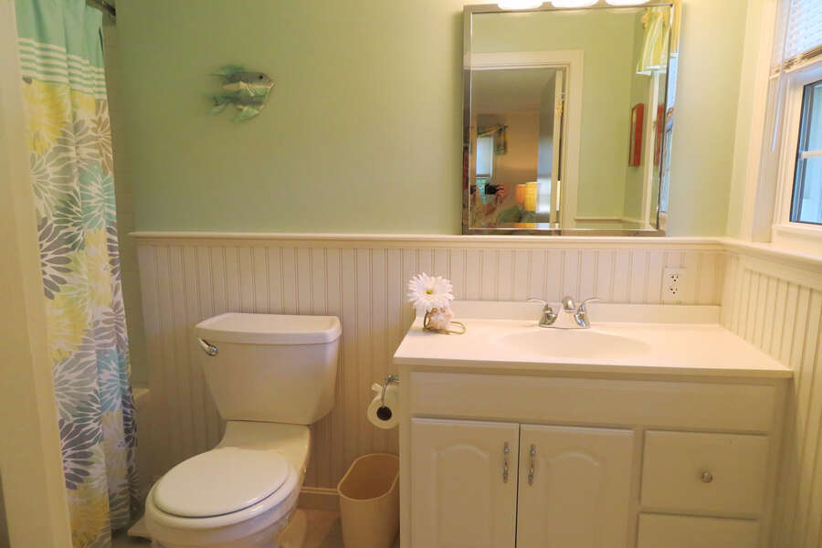 Bedroom#1 En-suite full Bath with shower tub combo.  30 Chatham Crest Drive Chatham Cape Cod - New England Vacation Rentals