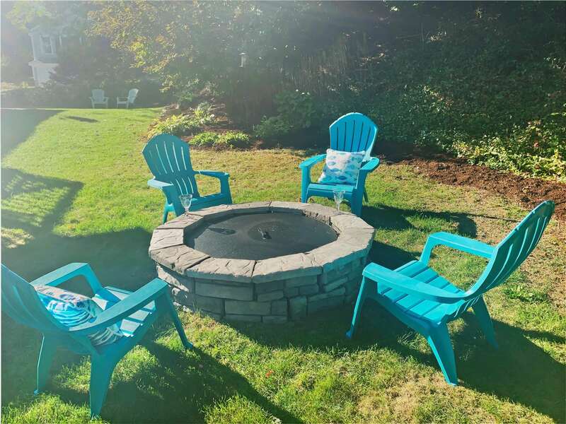Enjoy the stone fire pit with your favorite libation or roast marshmallows for the kids- 30 Chatham Crest Drive Chatham Cape Cod - New England Vacation Rentals