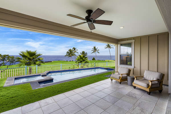 View of the private pool from the lanai.