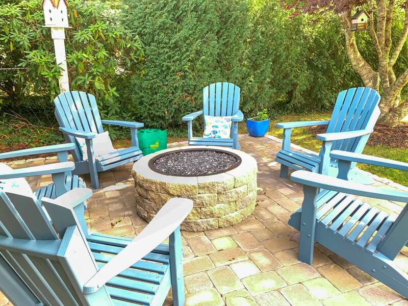 Fire Pit with Adirondack Chairs - 40 Tip Cart Chatham Cape Cod - New England Vacation Rentals